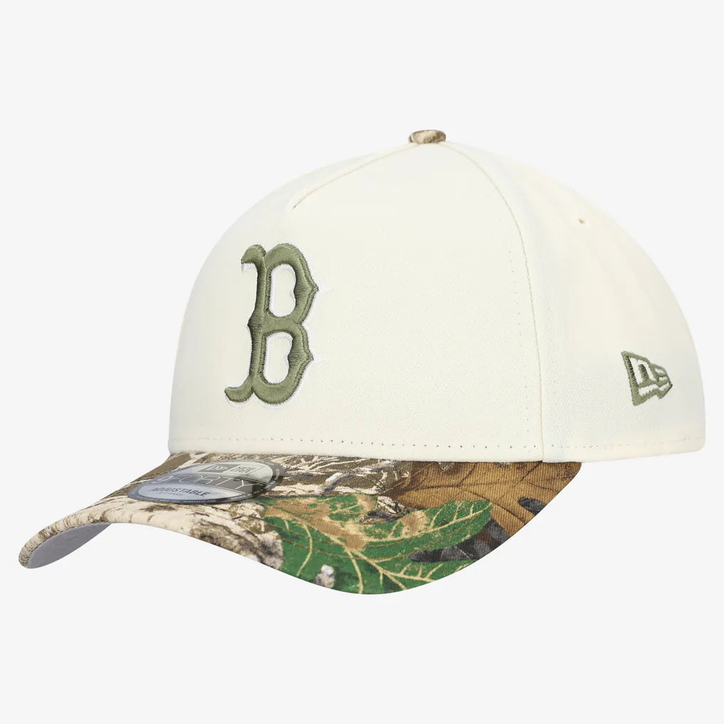 Boston Red Sox New Era 9FORTY A-Frame Adjustable Hat - Cream/Realtree Camo