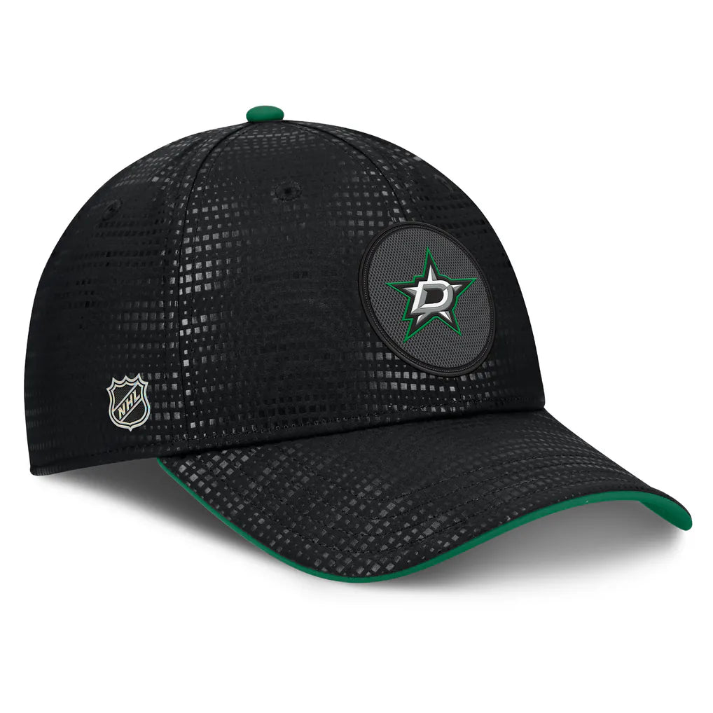 Dallas Stars Fanatics Authentic Pro Rink Debossed Stretch Fit Hat - Black Techwosell