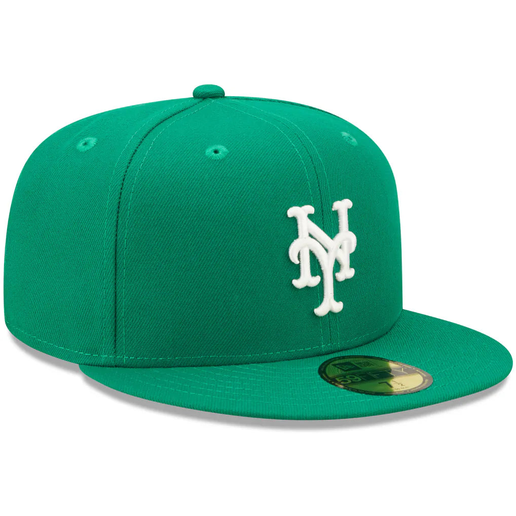 New York Mets New Era White Logo 59FIFTY Fitted Hat - Kelly Green Techwosell