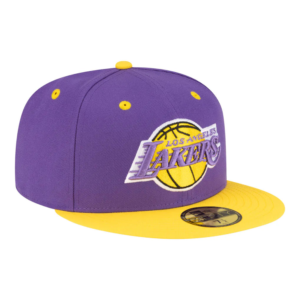 Los Angeles Lakers New Era 80s Throwback 59FIFTY Fitted Hat - Purple/Gold Techwosell