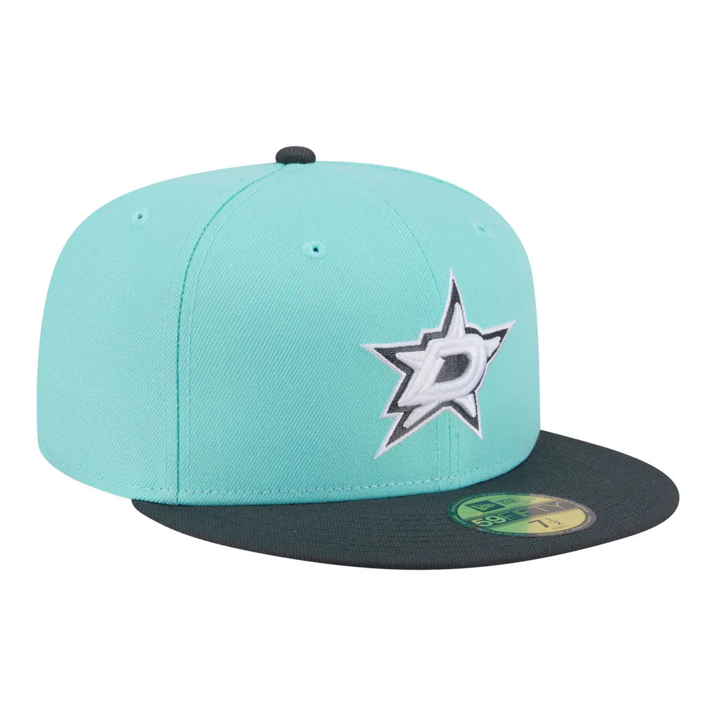 Dallas Stars New Era Two-Tone Color Pack 59FIFTY Fitted Hat - Turquoise/Charcoal Techwosell