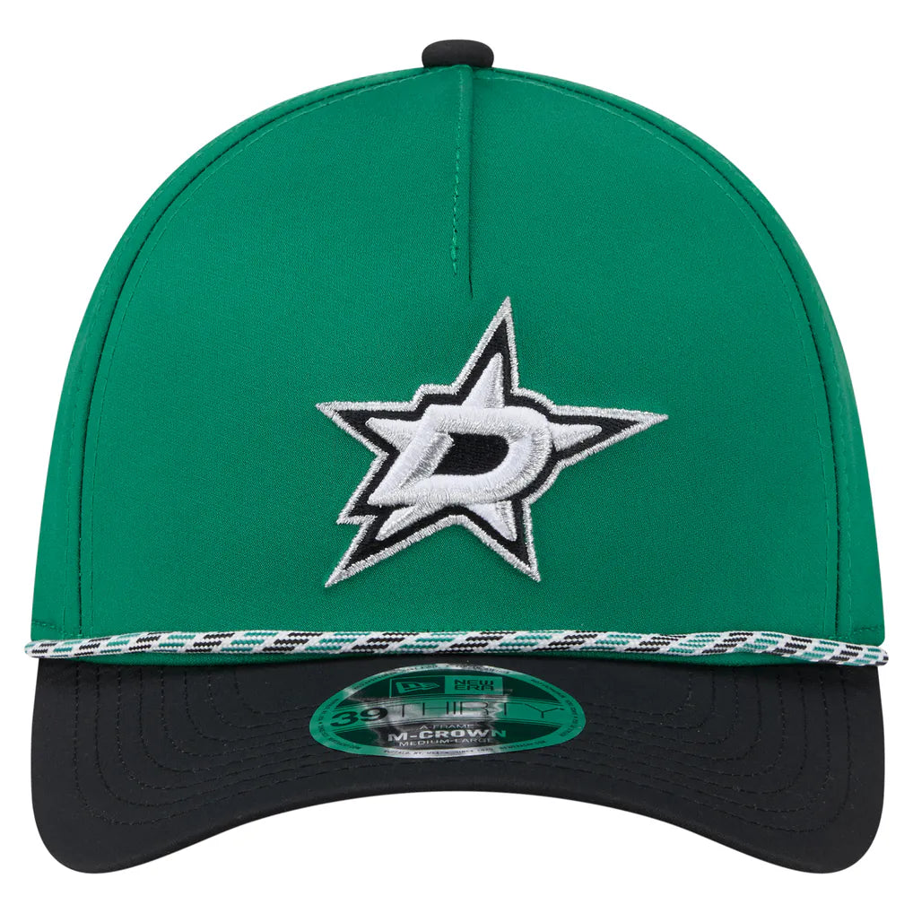 Dallas Stars New Era 2-Tone Featherweight 39THIRTY A-Frame M-Crown Flex Hat - Kelly Green/Black Techwosell