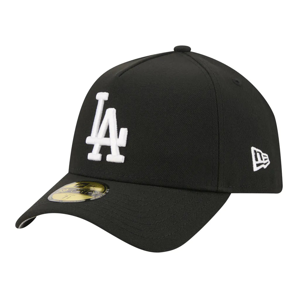 Los Angeles Dodgers New Era A-Frame 59FORTY Fitted Hat - Black Techwosell