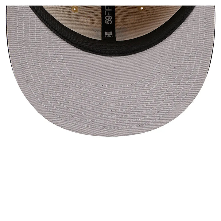 New York Mets New Era Two-Tone Embroidered Visor 59FIFTY Fitted Hat - Light Beige