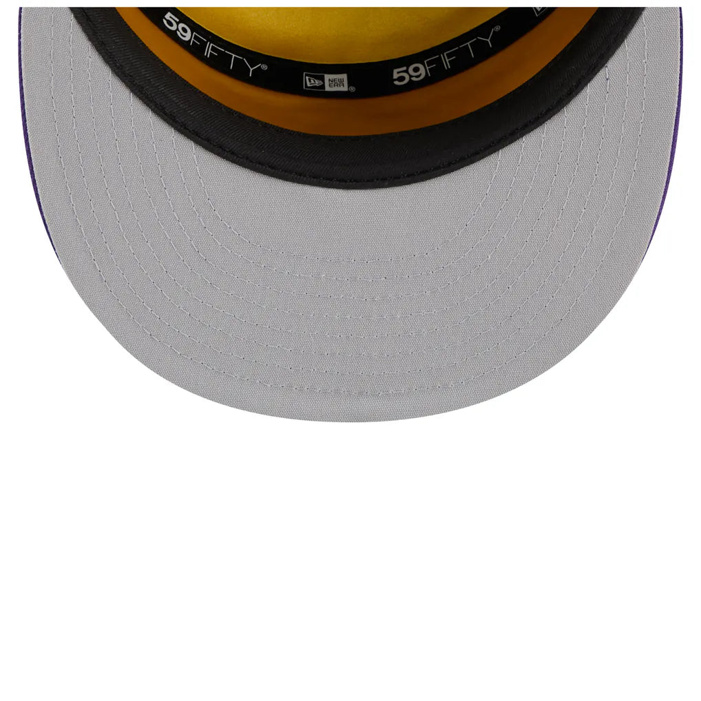 Los Angeles Lakers New Era 2025 NBA Tip Off Split Panel 59FIFTY Fitted Hat - White/Purple