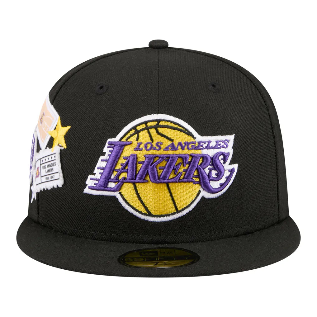 Los Angeles Lakers New Era Team Collage 59FIFTY Fitted Hat - Black