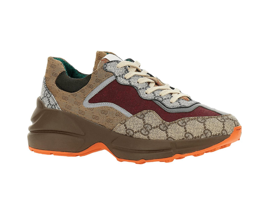 Gucci Rhyton "Beige Brick Red" Sneaker.