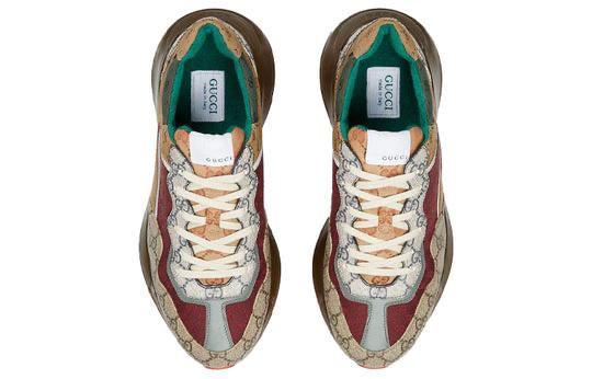 Gucci Rhyton "Beige Brick Red" Sneaker.