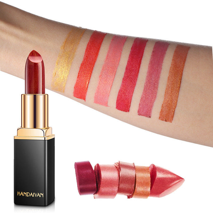 Shiny Metallic Lipstick Pearlescent Color Temperature Change Lipstick