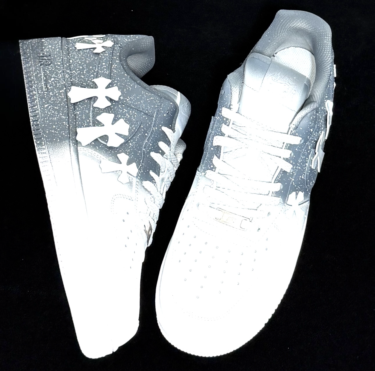 Chrome Hearts x Air Force 1 “Grey & White” Sneakers