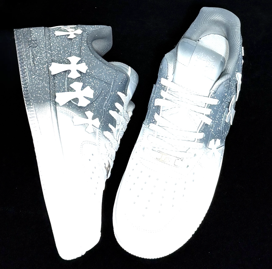 Chrome Hearts x Air Force 1 “Grey & White” Sneakers Techwosell