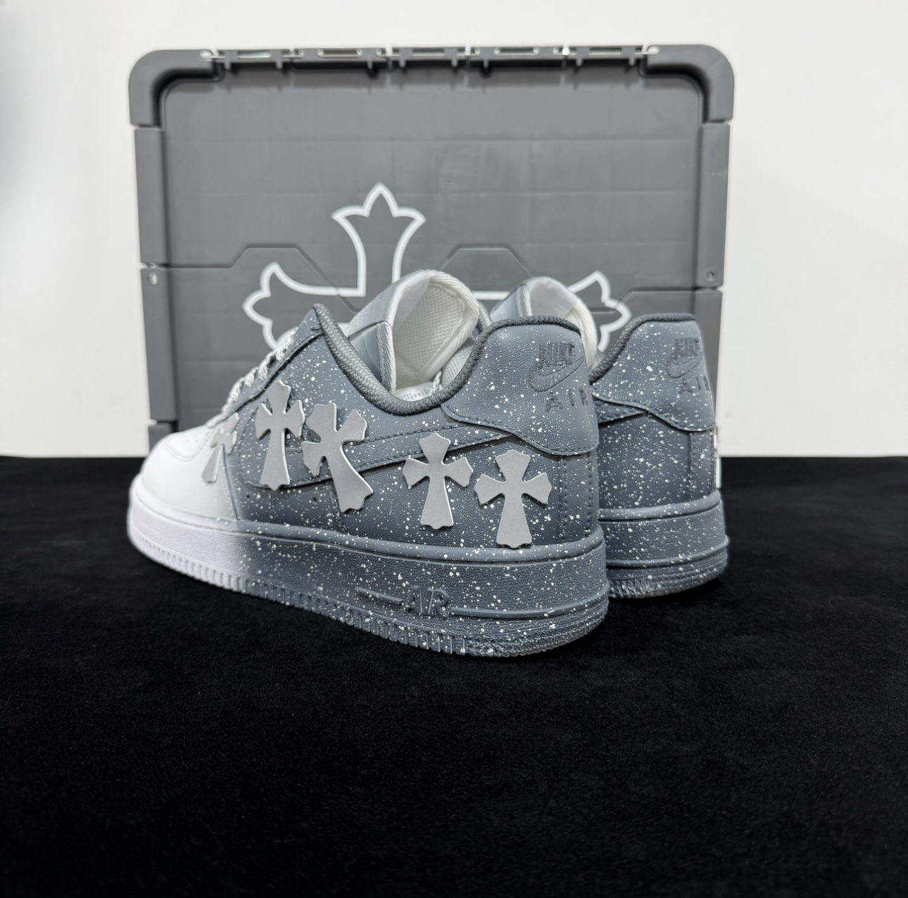 Chrome Hearts x Air Force 1 “Grey & White” Sneakers