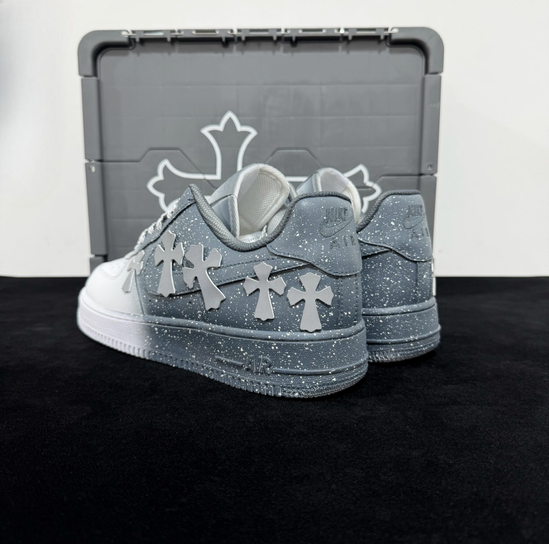 Chrome Hearts x Air Force 1 “Grey & White” Sneakers Techwosell