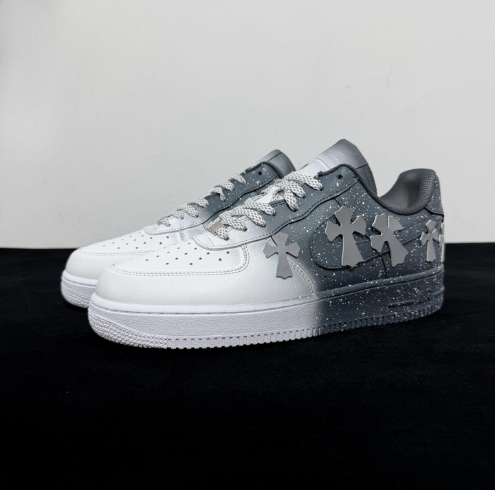 Chrome Hearts x Air Force 1 “Grey & White” Sneakers