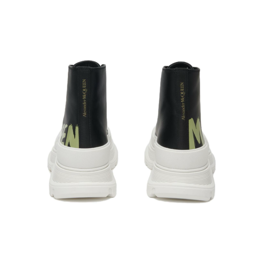 Alexander McQueen Tread Slick Lace-up High Top Shoes 'Black White Techwosell