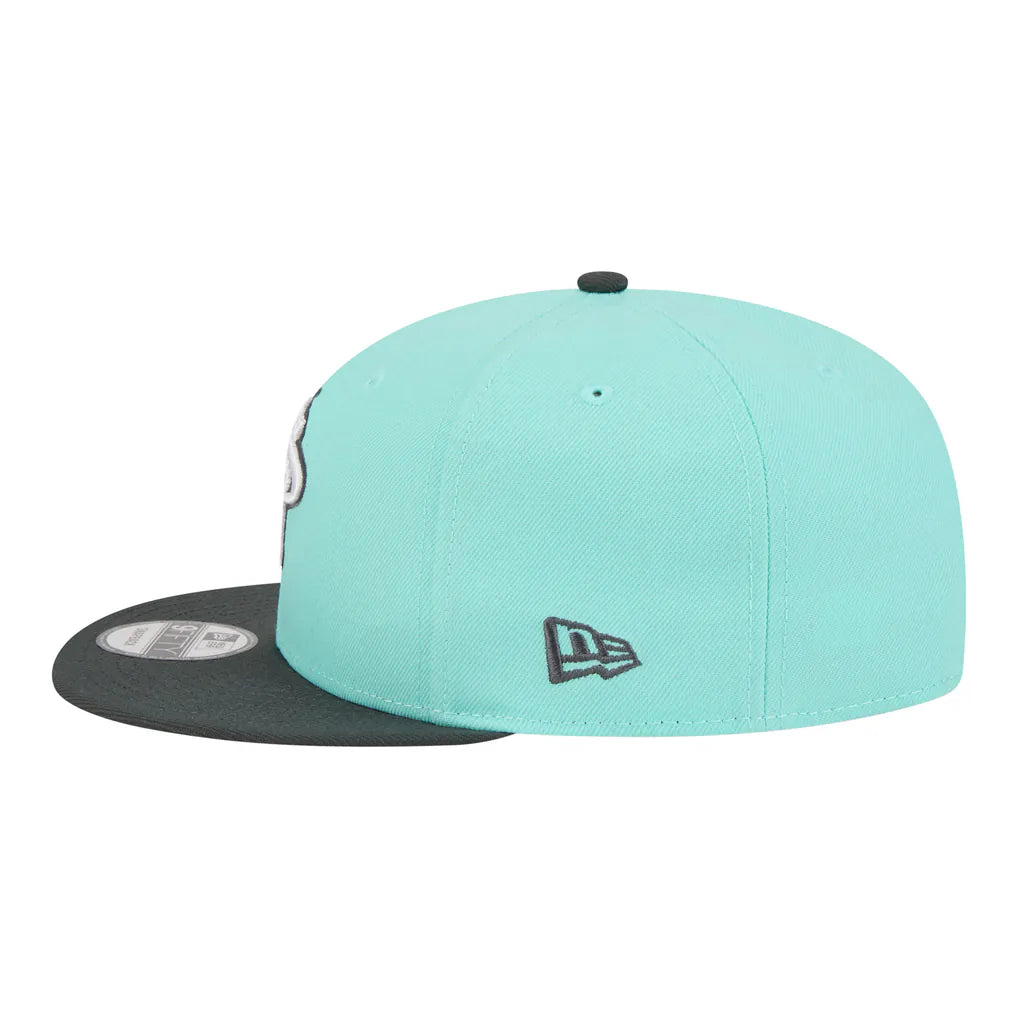 Miami Heat New Era Color Pack Two-Tone 9FIFTY Snapback Hat - Turquoise/Charcoal Techwosell