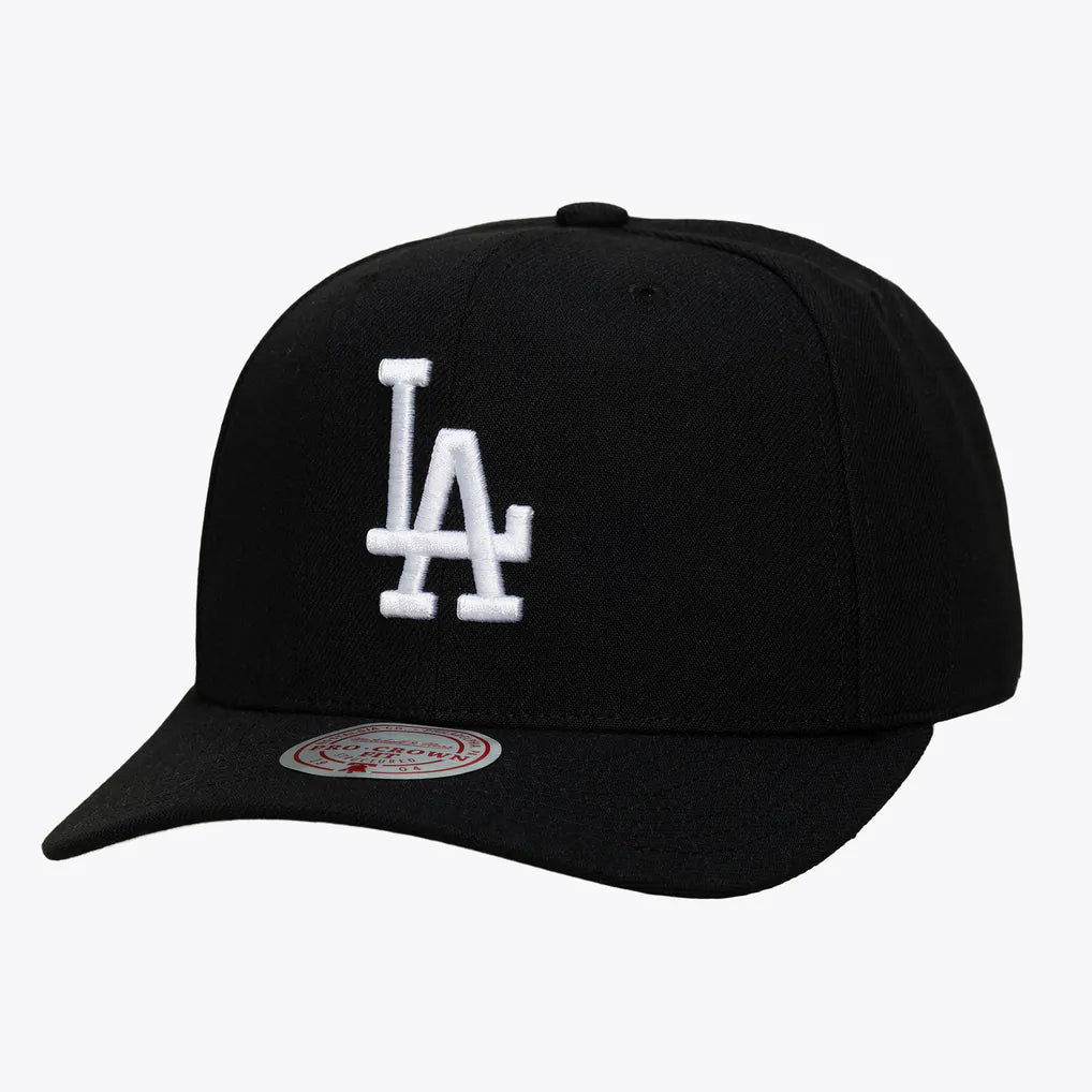 Los Angeles Dodgers Mitchell & Ness Black and White Pro Crown Snapback - Black