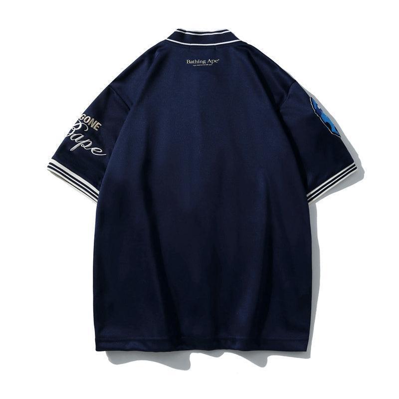 BATHNIG APE Men's BASEBALL JERSEY SHIRT Navy / Ivory / White