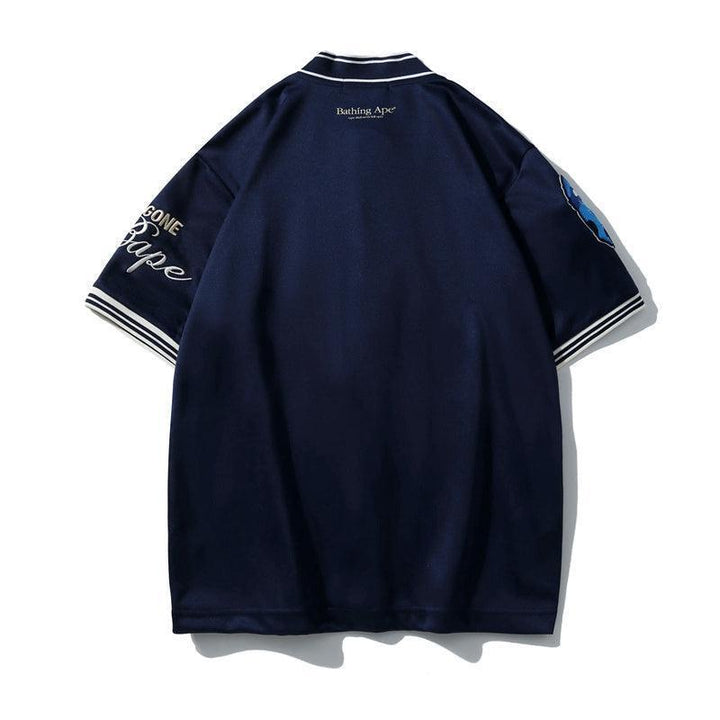 BATHNIG APE Men's BASEBALL JERSEY SHIRT Navy / Ivory / White