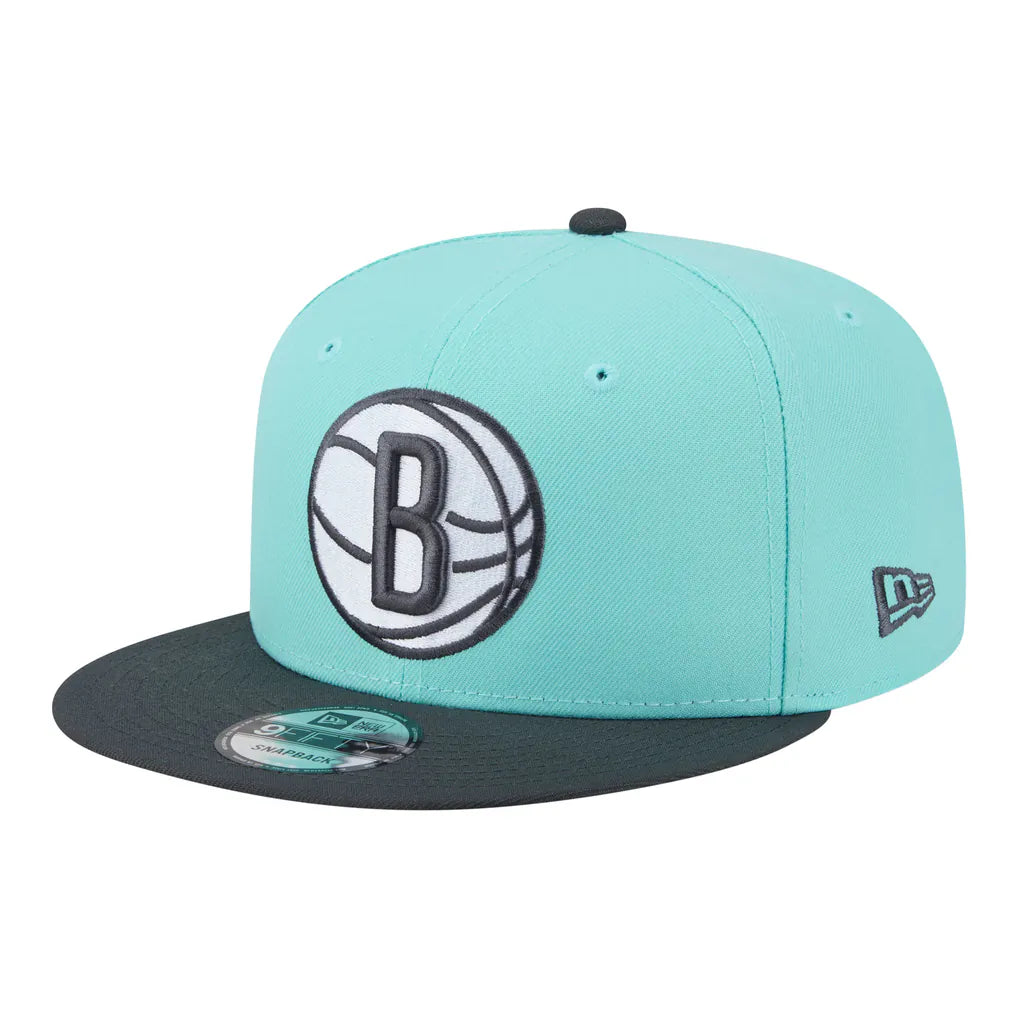Brooklyn Nets New Era Color Pack Two-Tone 9FIFTY Snapback Hat - Turquoise/Charcoal Techwosell