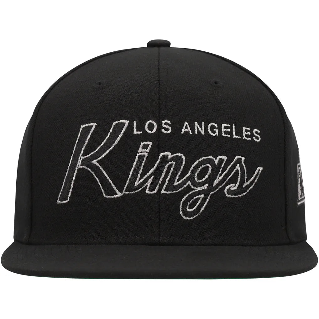 Los Angeles Kings Mitchell & Ness Core Team Script 2.0 Snapback Hat - Black