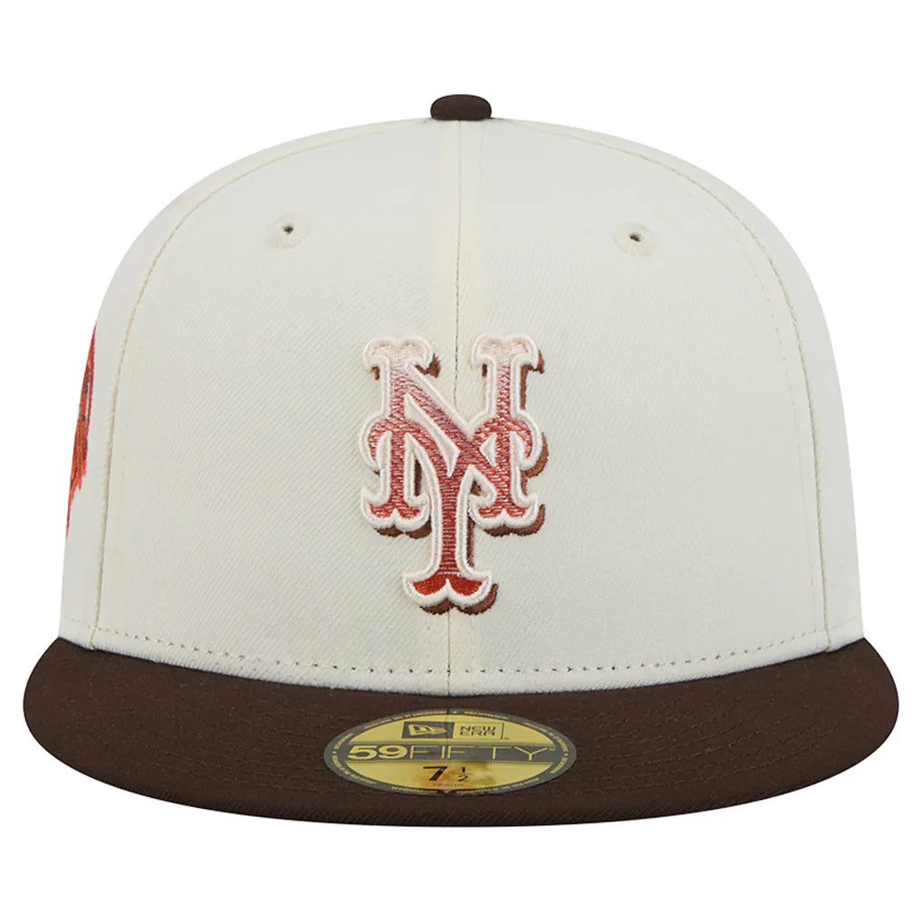 New York Mets New Era Pumpkin Spice 59FIFTY Fitted Hat - Natural/Brown