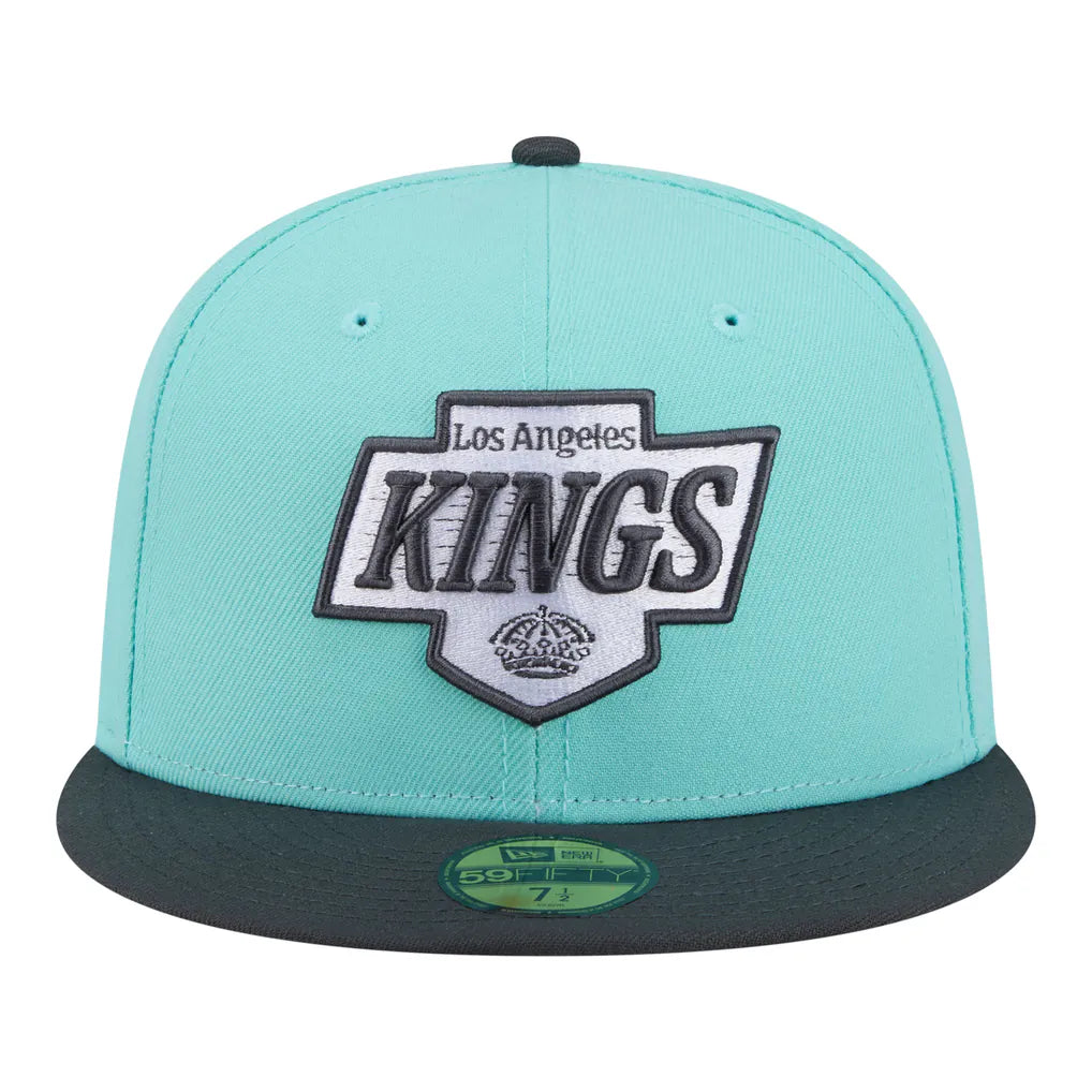 Los Angeles Kings New Era Two-Tone Color Pack 59FIFTY Fitted Hat - Turquoise/Charcoal
