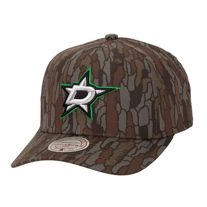 Dallas Stars Mitchell & Ness Hidden Camo Pro Crown Adjustable Hat - Camo