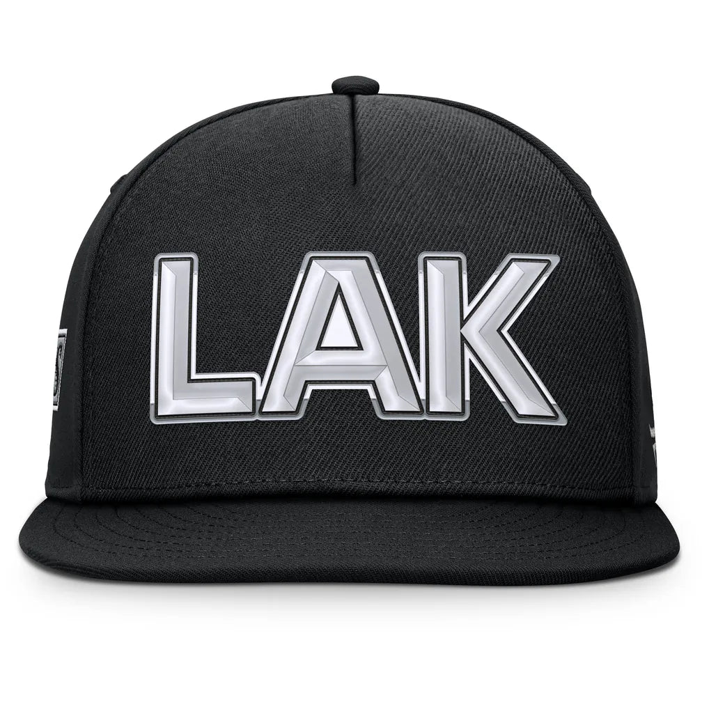 Los Angeles Kings Fanatics Authentic Pro Rink Team Code Snapback Hat - Black Techwosell