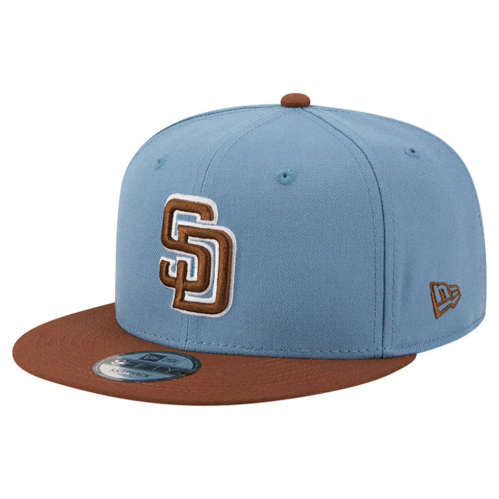 San Diego Padres New Era Color Pack 9FIFTY Snapback Hat - Light Blue/Brown Techwosell