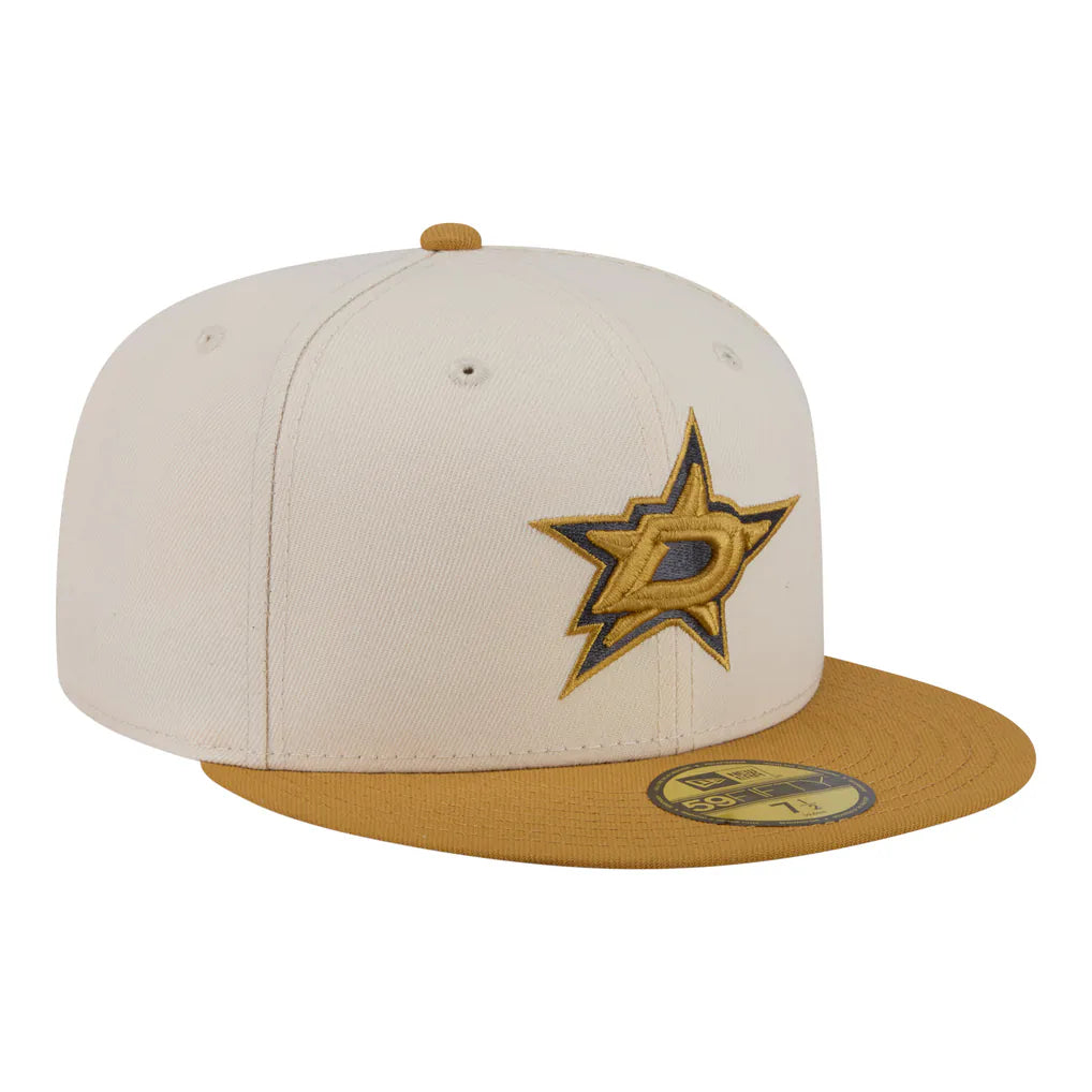Dallas Stars New Era Colorpack Two-Tone 59FIFTY Fitted Hat - Cream/Tan Techwosell