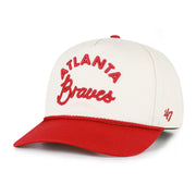 Atlanta Braves '47 Unisex Rope Script Hitch Adjustable Hat - Natural/Red Techwosell