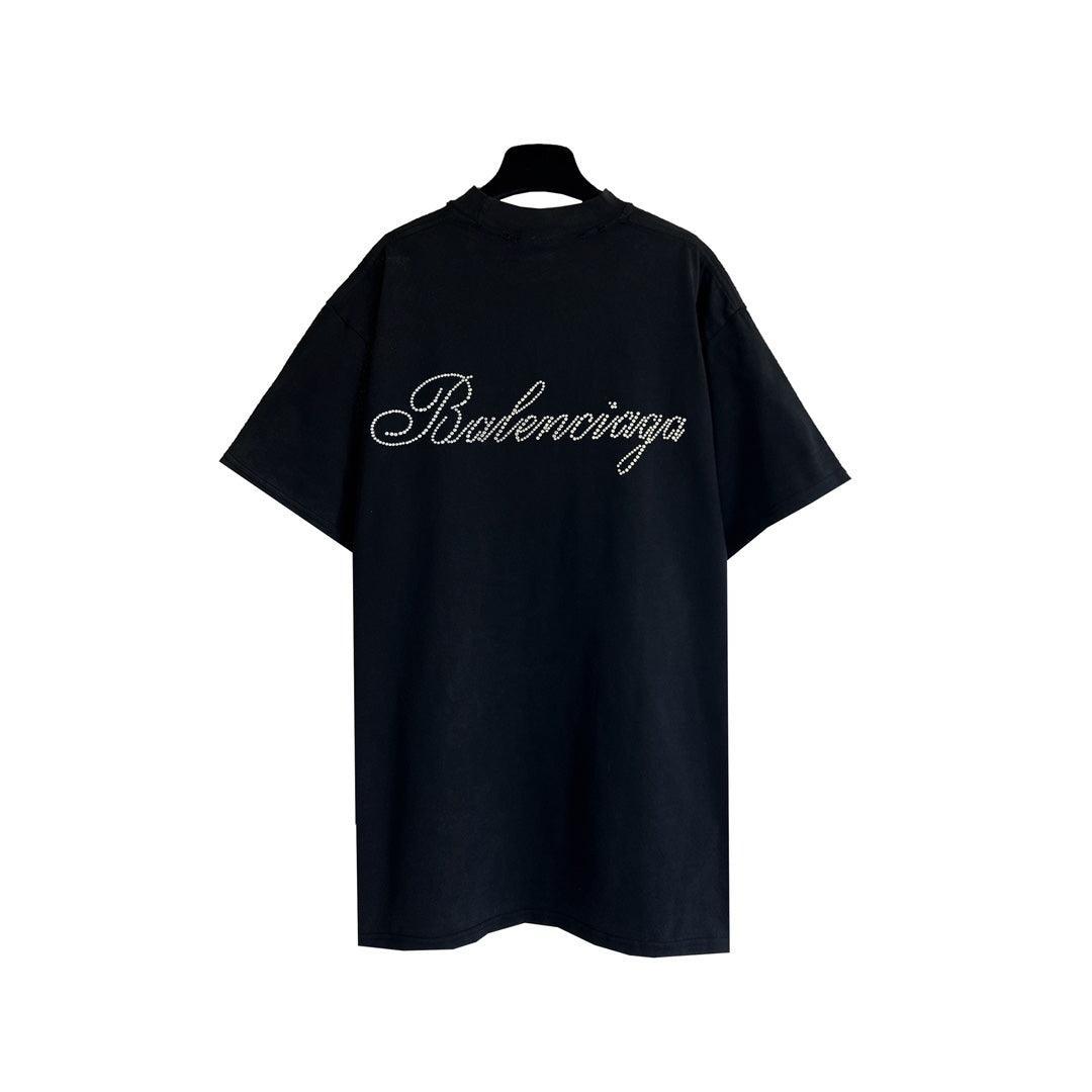 Balenciaga Handwritten Black T-Shirt Without Collar