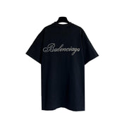 Balenciaga Handwritten Black T-Shirt Without Collar Techwosell