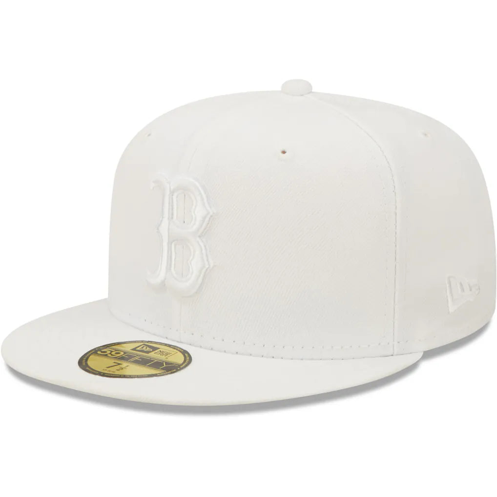 Boston Red Sox New Era White on White 59FIFTY Fitted Hat Techwosell