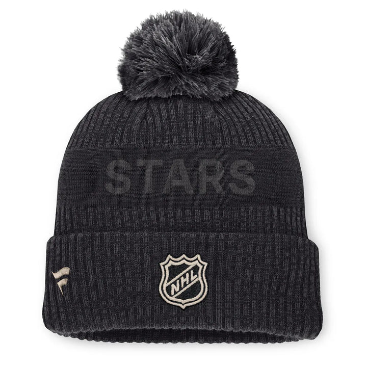 Dallas Stars Fanatics Road Phantom Cuffed Knit Hat with Pom - Charcoal