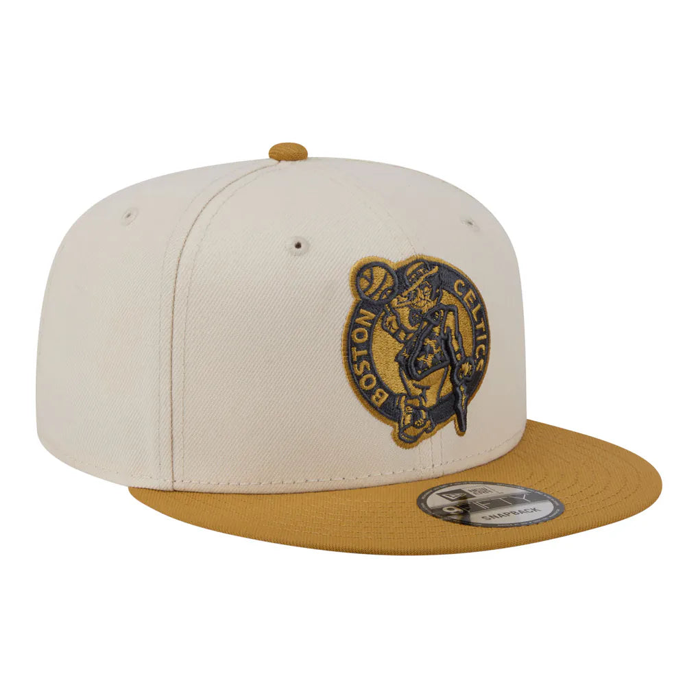 Boston Celtics New Era Two-Tone Color Pack 9FIFTY Snapback Hat - Cream/Tan