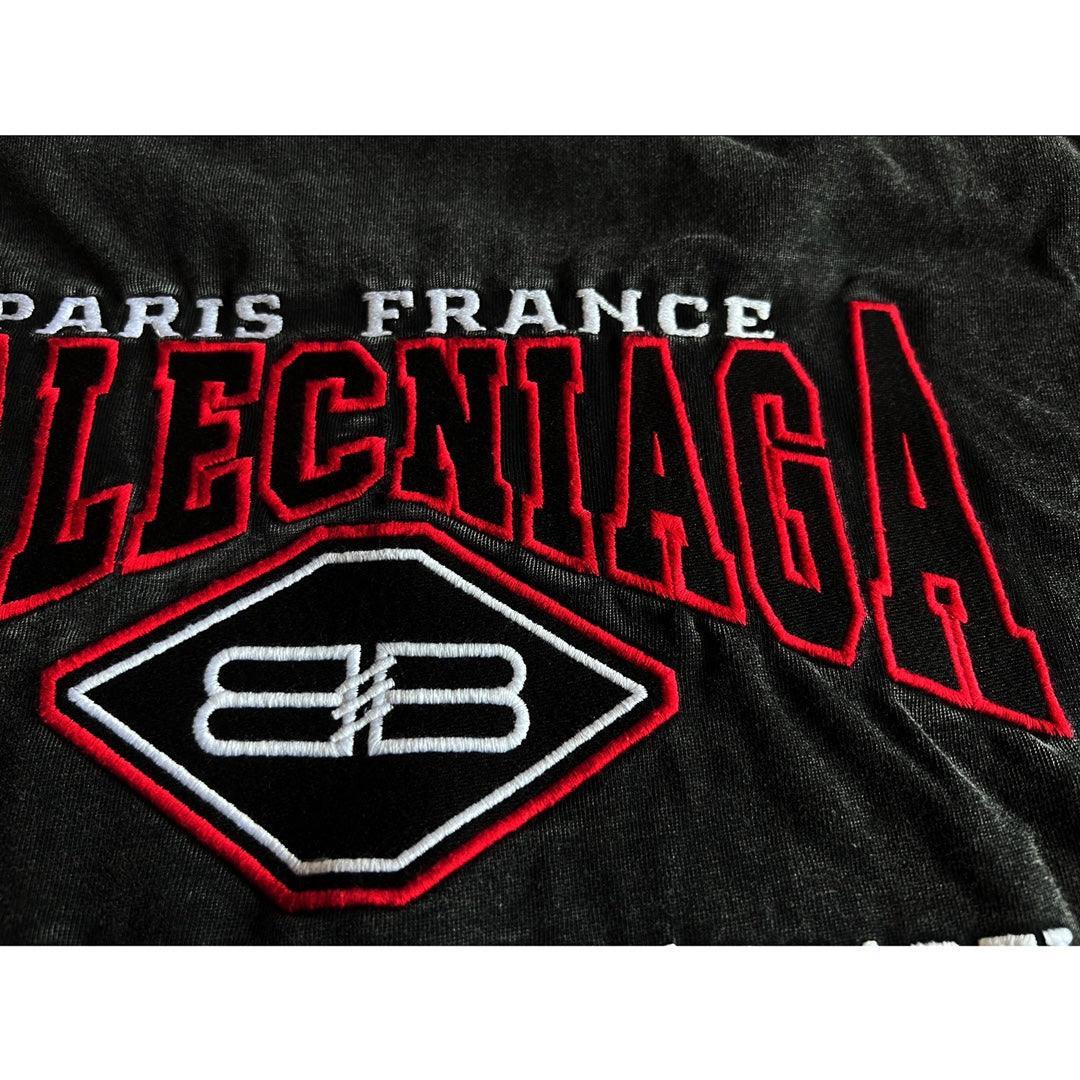 Balenciaga Black T-Shirt Without Collar Techwosell