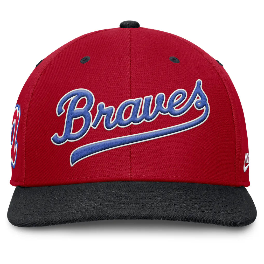 Atlanta Braves Nike Cooperstown Collection Pro Performance Snapback Hat - Red/Navy