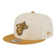 Miami Heat New Era Two-Tone Color Pack 9FIFTY Snapback Hat - Cream/Tan Techwosell