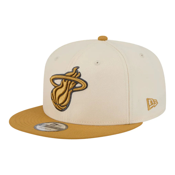 Miami Heat New Era Two-Tone Color Pack 9FIFTY Snapback Hat - Cream/Tan