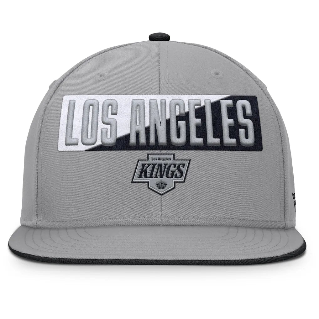 Los Angeles Kings Fanatics Fundamentals Duo Split Logo Snapback Hat - Gray Techwosell