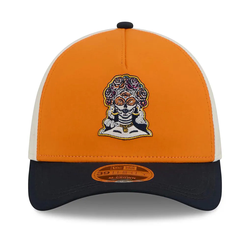 San Diego Padres New Era 2026 City Connect M-Crown A-Frame 39THIRTY Flex Hat - Orange/Navy Techwosell