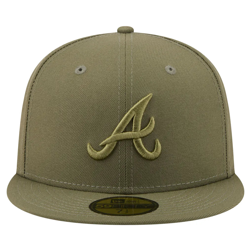 Atlanta Braves New Era Color Pack 59FIFTY Fitted Hat - Olive Techwosell