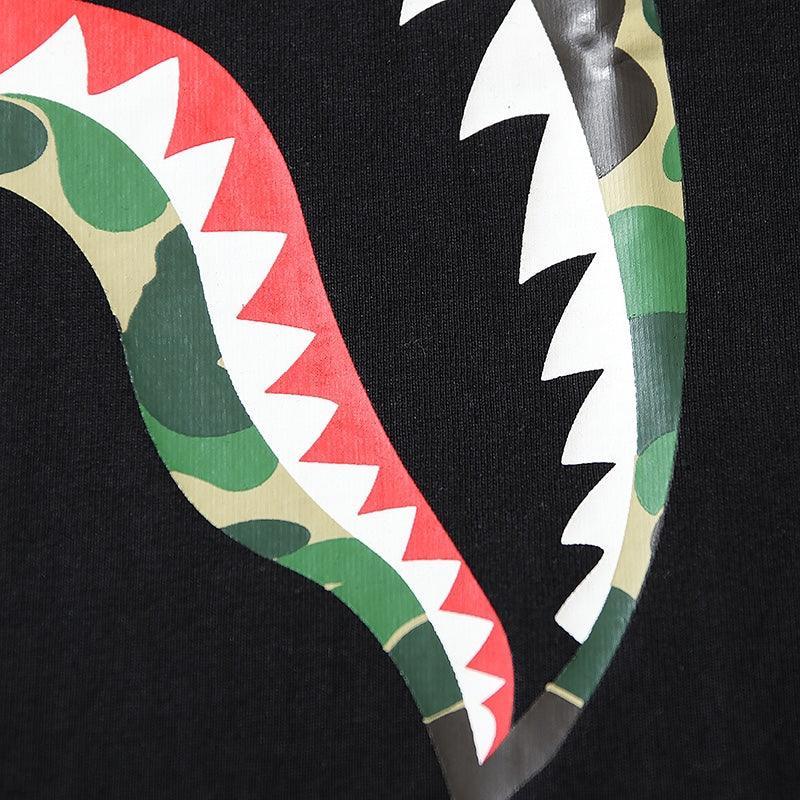 BATHING APE Black T-SHORT SLEEVE TEE 1ST CAMO SHARK TEE