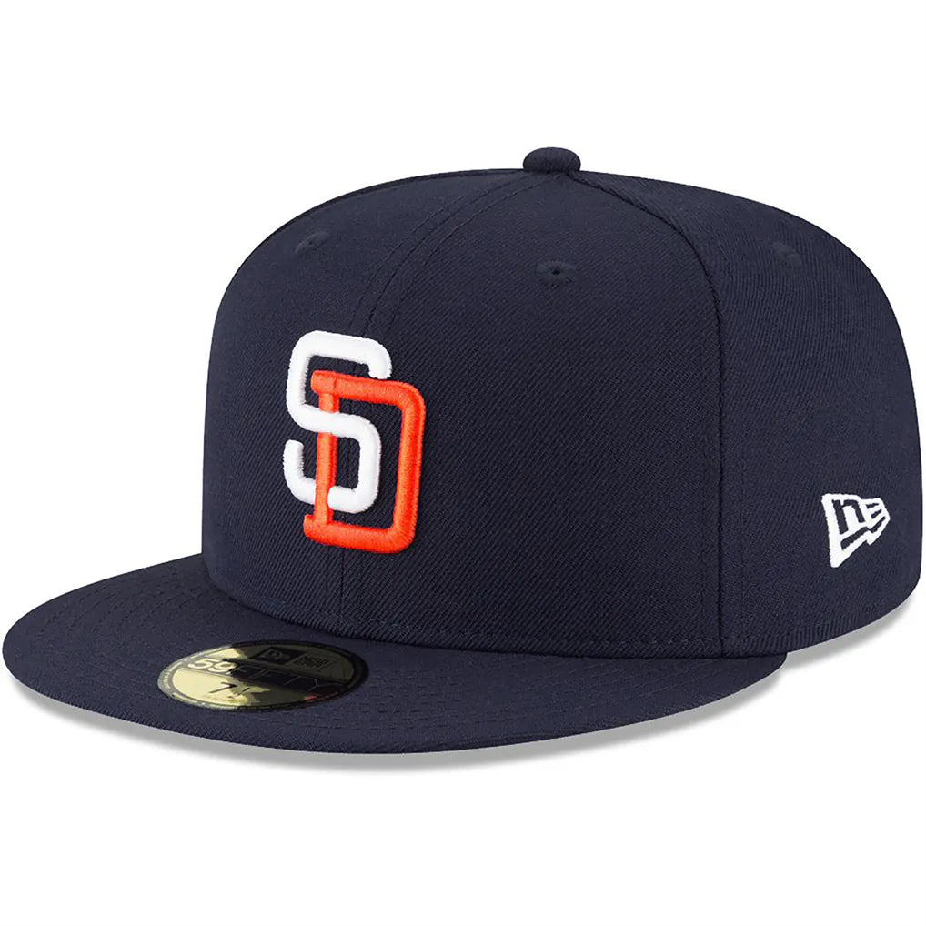 San Diego Padres New Era Cooperstown Collection Wool 59FIFTY Fitted Hat - Navy Techwosell