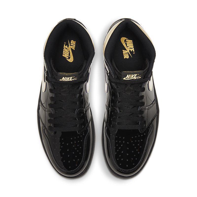 Air Jordan 1 High 'Black Metallic Gold Patent' Techwosell