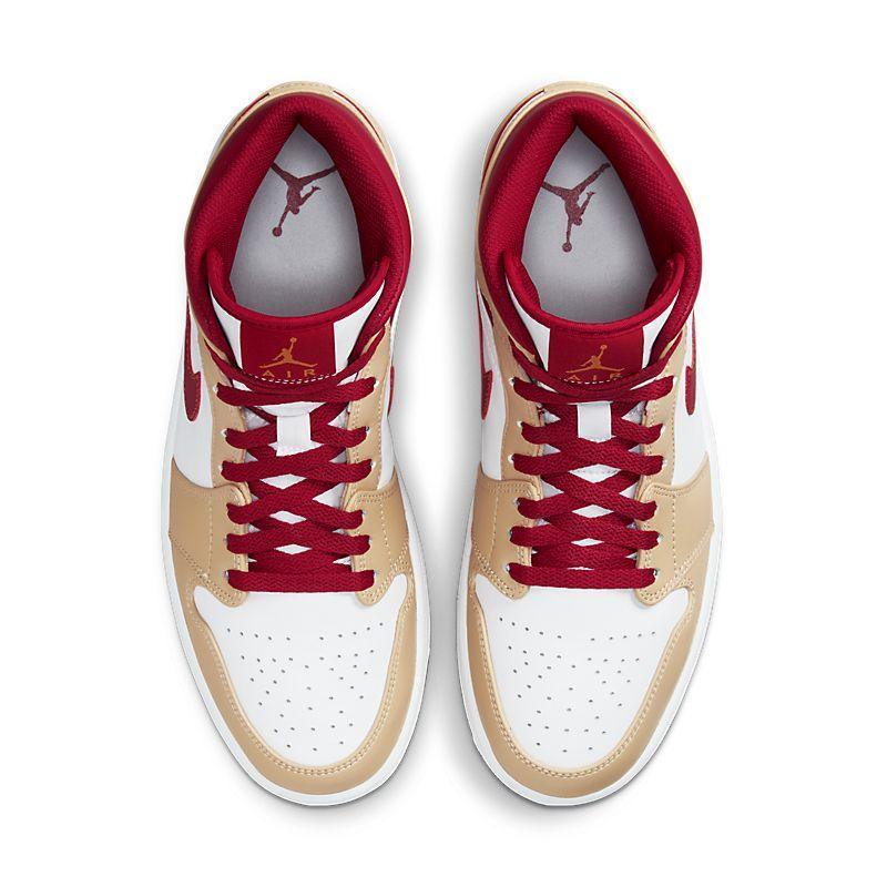 Air Jordan 1 Mid 'Light Curry Cardinal' Techwosell
