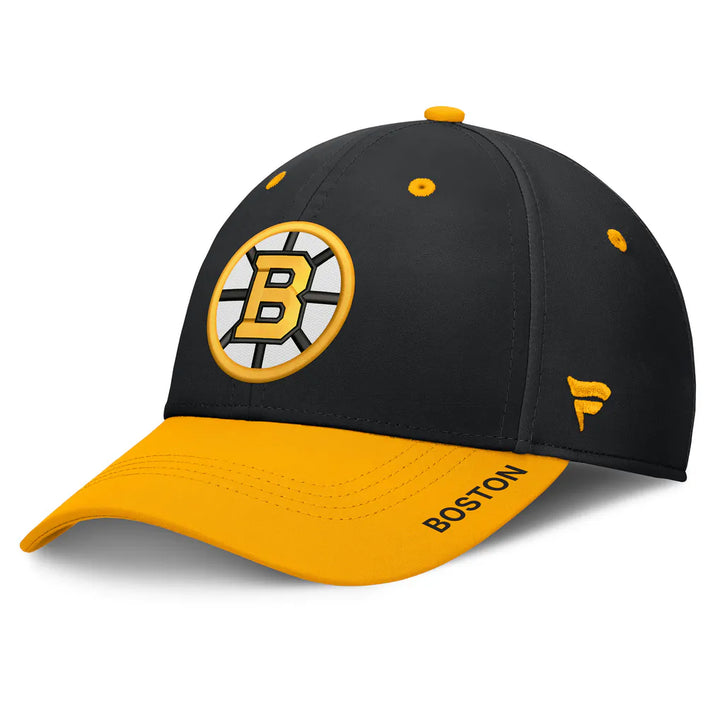 Boston Bruins Fanatics Authentic Pro Rink Stretch Hat - Black/Gold