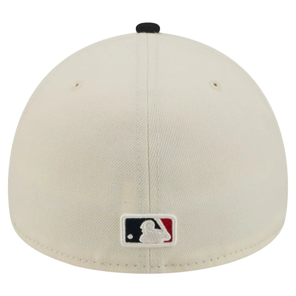 Boston Red Sox New Era Chrome A-Frame 59FORTY Fitted Hat - Cream